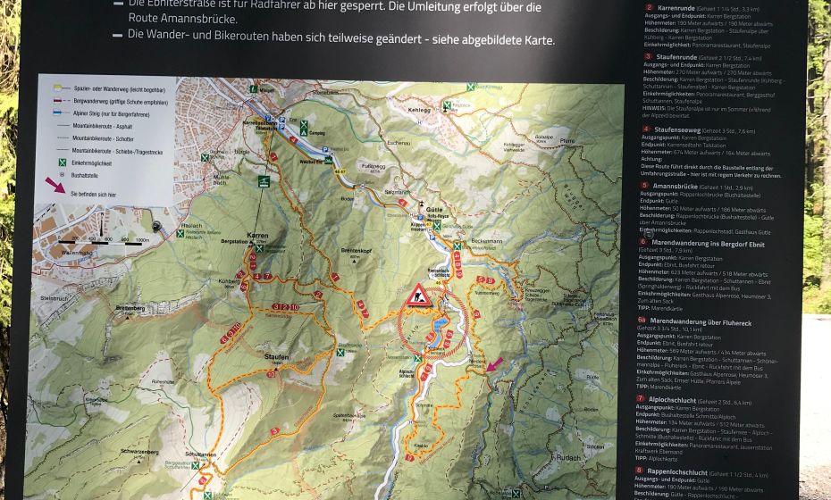 Radtour Dornbirn GÃ¼tle Kobelalpe baustelle-rappenloch