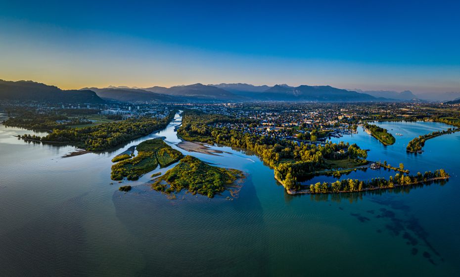 Bregenzer Achmündung Sonnenaufgang Bregenzer Achmündung Sonnenaufgang